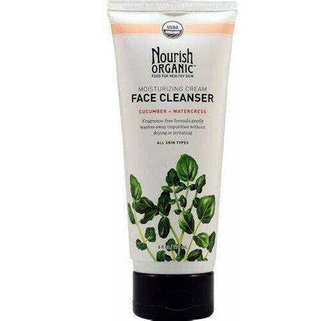 Nourish Organic Moisturizing Cream Face Cleanser Cucumber Watercress, 6 oz - OleBella