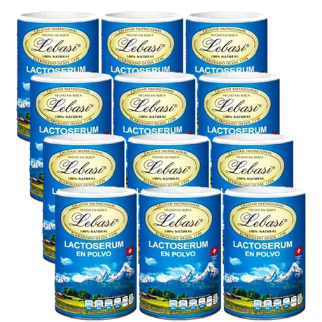 Lebasi Lactoserum- Swiss Whey Dietary Powder (Suero de Leche Lebasi), 500 g - 12 Pack - OleBella
