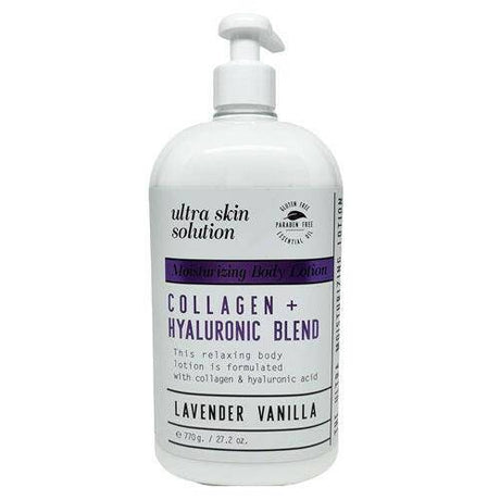 Ultra Skin Solution -The Ultra Moisturing Lotion - Mosturizing Body Lotion Collagen + Hyaluronic Acid Lavender Vanilla, 24 oz - OleBella