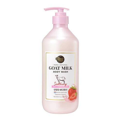 Shower Mate Dutch Goat Milk Body Wash Soothing  with Strawberry, 27.09 oz - OleBella