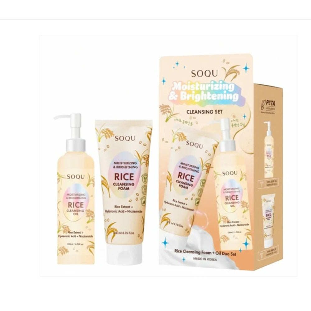 SOQU Moisturizing & Brightening Rice Cleansing Set