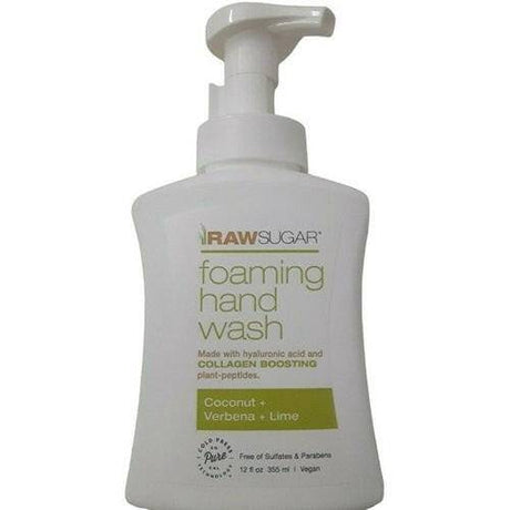 Raw Sugar Foaming Hand Wash Collagen Boosting Coconut +Verbeina +Lime , 12 oz - OleBella