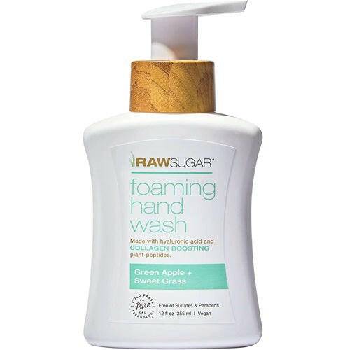 Raw Sugar Foaming Hand Wash Collagen Boosting Green Apple + Sweet Grass, 12 oz - OleBella