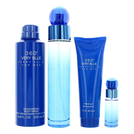 Perry Ellis 360 Very Blue by Perry Ellis, 4 Piece Gift Set for Men - OleBella