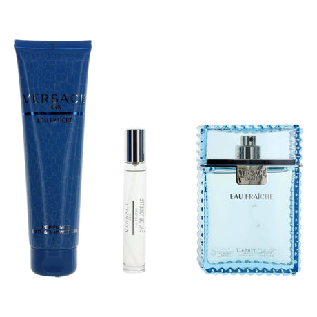 Versace Man Eau Fraiche by Versace, 3  Piece Gift Set for Men - OleBella