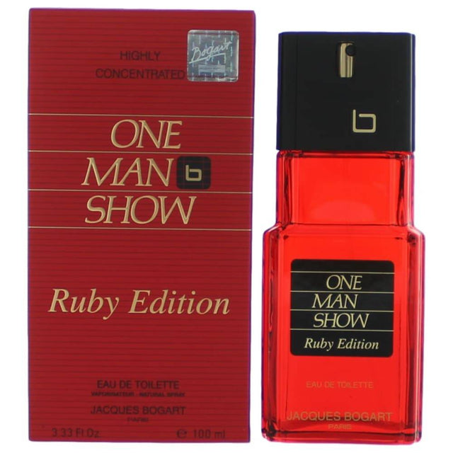 One Man Show Ruby Edition by Jacques Bogart, 3.3 oz EDT Spray for Men - OleBella