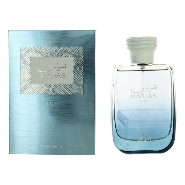 Hawas Ice by Rasasi, 3.38 oz EDP Spray for Men - OleBella