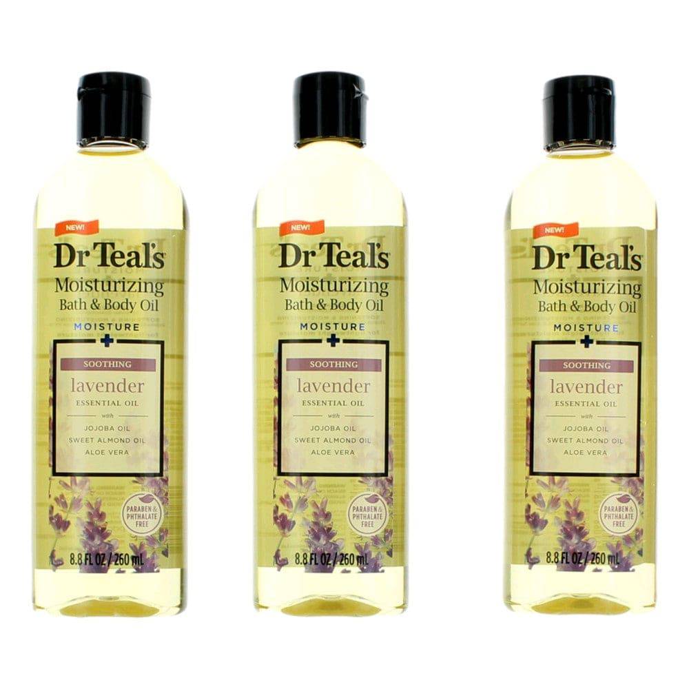 Soothing Lavender Essential Oil, 3 Pack 8.8oz Moisturizing Bath & Body Oil - OleBella