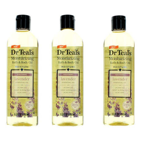 Soothing Lavender Essential Oil, 3 Pack 8.8oz Moisturizing Bath & Body Oil - OleBella