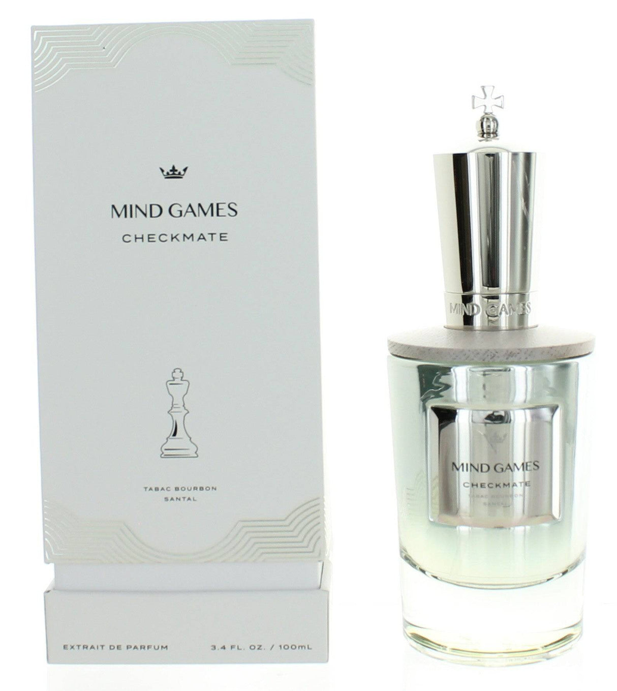 Checkmate Silver King  by Mind Games, 3.4oz Extrait De Parfum for Unisex - OleBella