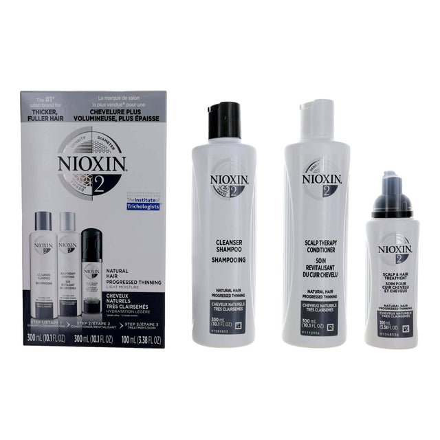 Nioxin 3D Care System Kit 2 - For Natural Hair Progressed Thinning Light Moisture - OleBella