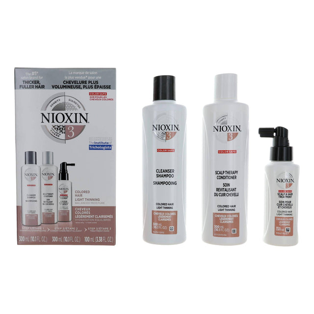 Nioxin 3D Care System Kit 3 - For Colored Hair Light Thinning Balanced Moisture - OleBella