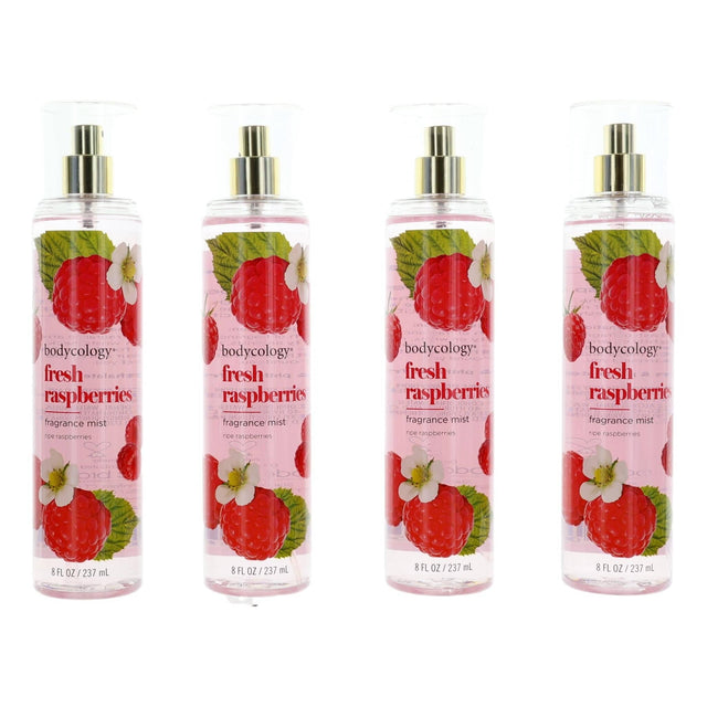 Fresh Raspberries by Bodycology, 4 Pack 8 oz Fragrance Mist for Women - OleBella