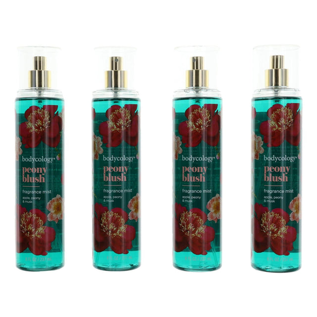 Peony Blush by Bodycology, 4 Pack 8 oz Fragrance Mist for Women - OleBella