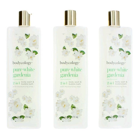 Pure White Gardenia, 3 Pack 16oz 2 in 1 Body Wash & Bubble Bath women - OleBella