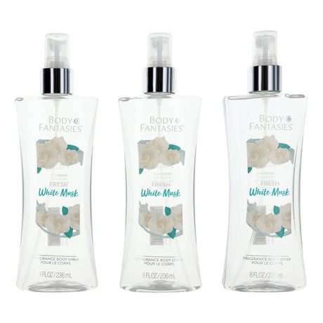 Fresh White Musk by Body Fantasies, 3 Pack 8oz Fragrance Body Spray women - OleBella