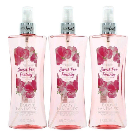 Pink Sweet Pea Fantasy by Body Fantasies, 3 Pack 8oz Fragrance Body Spray women - OleBella