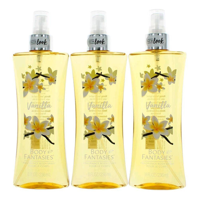 Vanilla by Body Fantasies, 3 Pack 8 oz Fragrance Body Spray for Women - OleBella