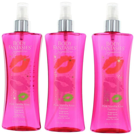 Pink Vanilla Kiss Fantasy , 3 Pack 8oz Fragrance Body Spray women - OleBella