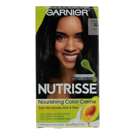 Garnier Hair Color Nutrisse Coloring Creme by Garnier, Hair Color- Licorice 10 - OleBella