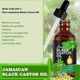 Aliver Jamaican Black Castor Oil 100% Pure Cold Pressed Organic Castor Oil 2.02 oz. DETOX. HEXANE-FREE. EXTRA VIRGIN
