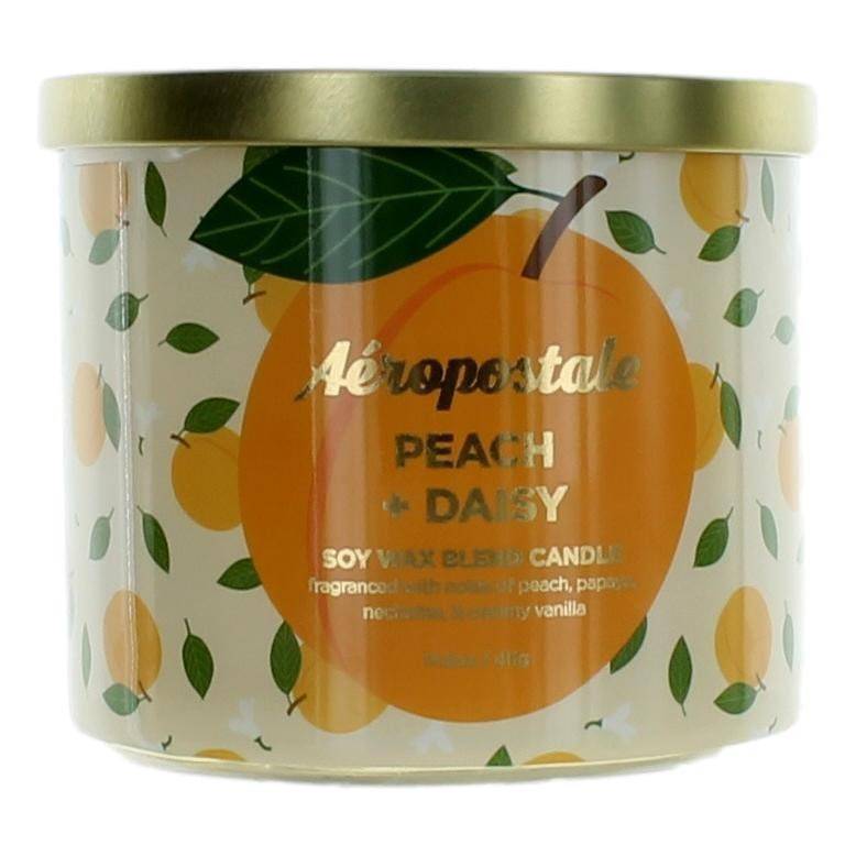 Aeropostale 14.5 oz Soy Wax Blend 3 Wick Candle- Peach & Daisy - OleBella