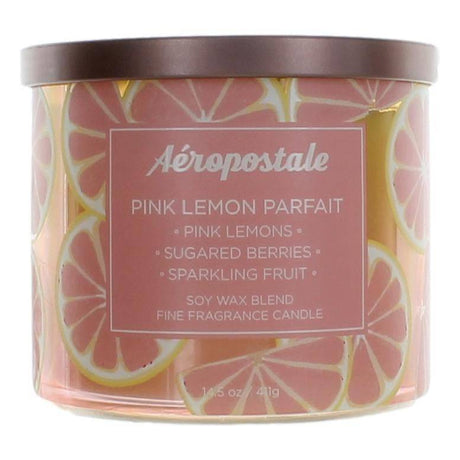 Aeropostale 14.5 oz Soy Wax Blend 3 Wick Candle- Pink Lemon Parfait - OleBella