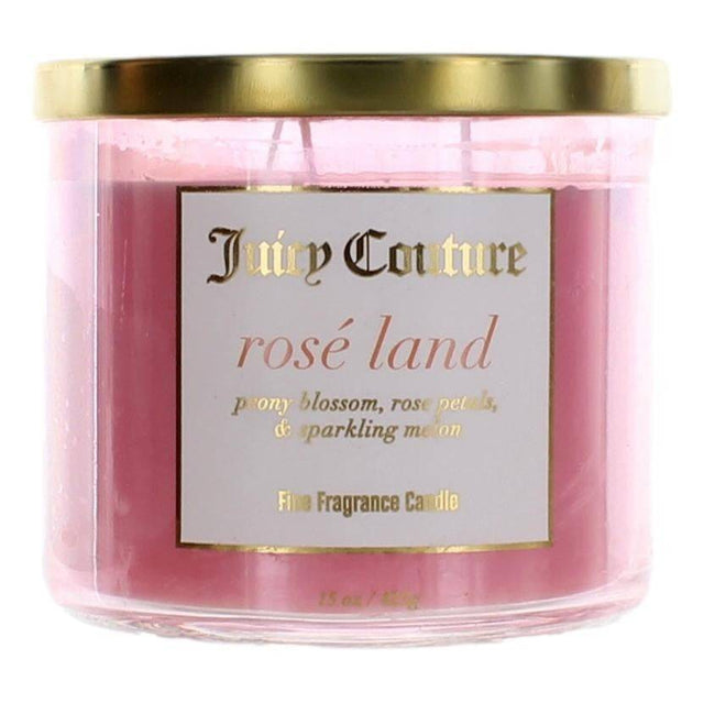 Juicy Couture 14.5 oz Soy Wax Blend 3 Wick Candle- Rose Land - OleBella