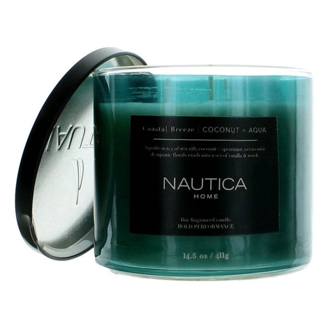 Nautica 14.5oz Soy Wax Blend 3 Wick Candle - Coastal Breeze Coconut & Aqua - OleBella