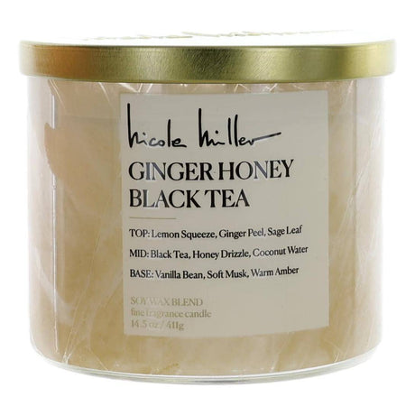 Nicole Miller 14.5oz Soy Wax Blend 3 Wick Candle - Ginger Honey Black Tea - OleBella