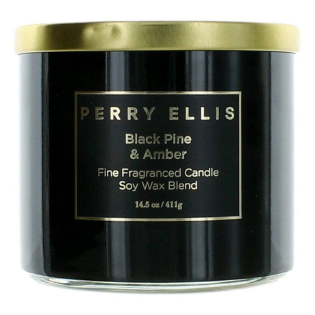 Perry Ellis 14.5 oz Soy Wax Blend 3 Wick Candle - Black Pine & Amber - OleBella