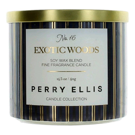 Perry Ellis 14.5 oz Soy Wax Blend 3 Wick Candle - Exotic Woods - OleBella