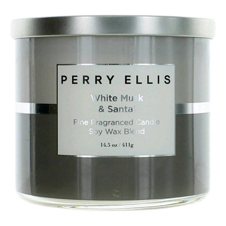 Perry Ellis 14.5 oz Soy Wax Blend 3 Wick Candle - White Musk & Santal - OleBella